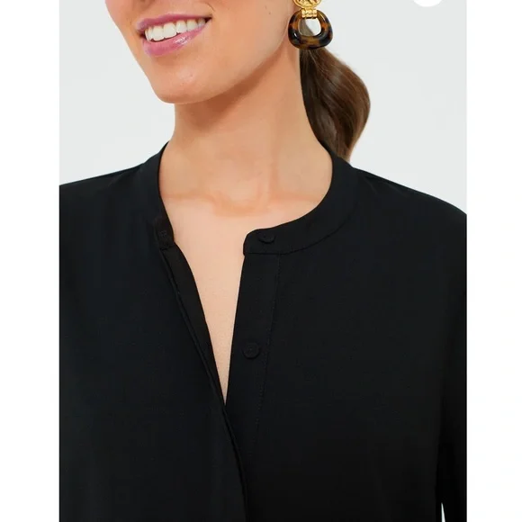 TUCKERNUCK Black Stretch Crepe Royal Shirt Dress - Picture 5 of 12